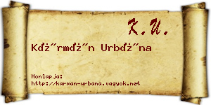 Kármán Urbána névjegykártya